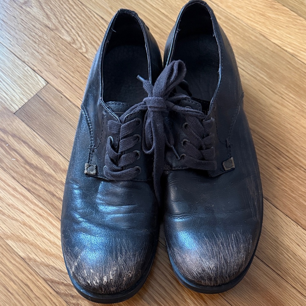 Jump Black Leather Lace-Up Derby Shoes